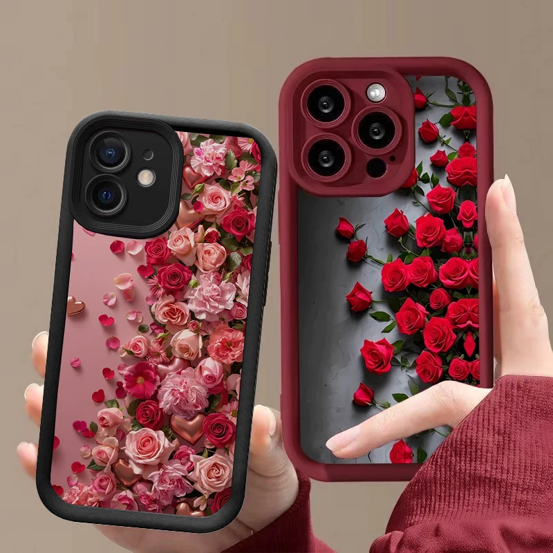 Rose Floral Phone Case For Samsung Galaxy S26 Ultra S25 FE S24 Plus A17 A07 A56 5G A36 A26 A16 A06 A15 A25 A55 A35 A54 A14 A34