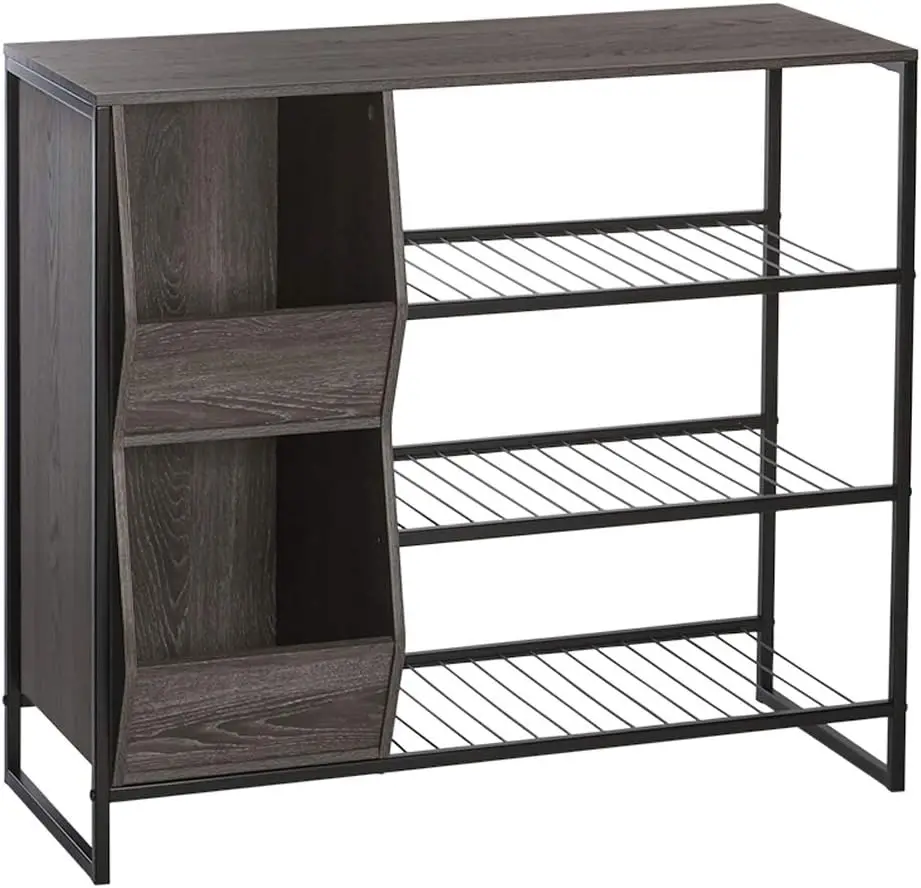 

Afton 3-Tier Shoe Organizer With Storage Bins, Holds 6-9 Pairs - Sturdy Shoe Storage Organizer With Metal Frame Shoe Ra For