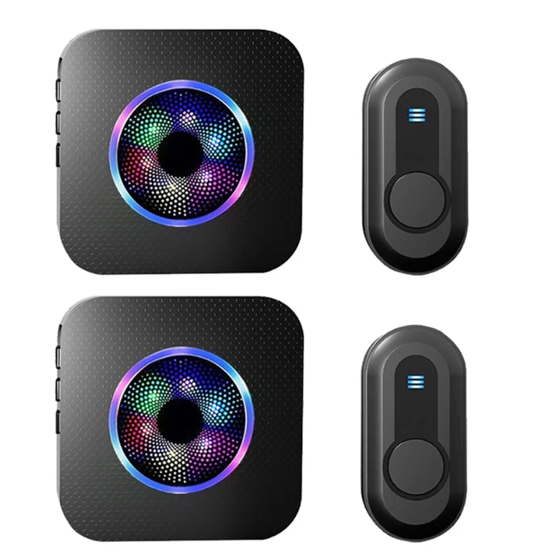 Color Visual Wireless Doorbell, Flashing Light Alerts, Punch-Free For Elderly Home Use, EU Plugabgi