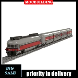 MOC Urban Railway Transport Train Model Building Blocks Light Rail Train Passenger Car Collection Series Toy Gifts