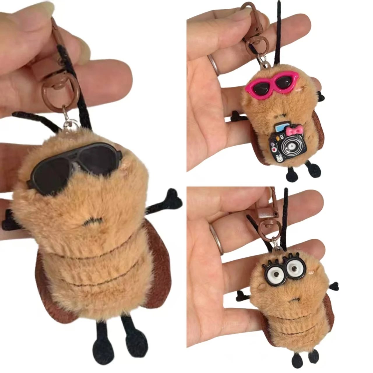 

Милый и крутой, в очках, брелок-таракан, мультяшный плюш, милый кулон-таракан, студенческая кукла, подарок для девушки.