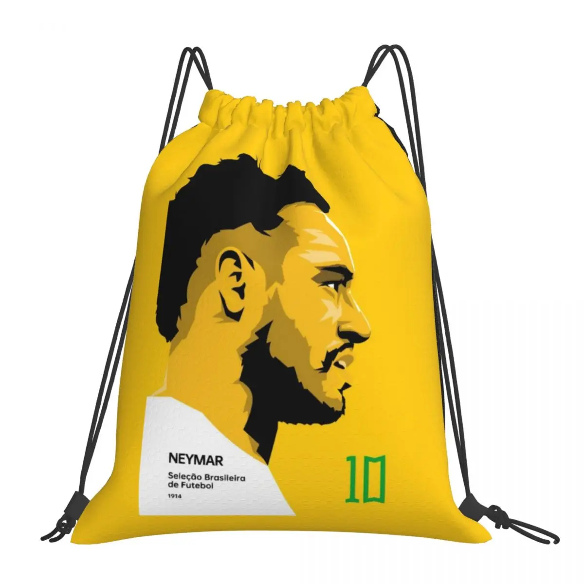 Personalizado brasil futebol n-neymar jr cordão bolso mochila masculino feminino leve ginásio esportes