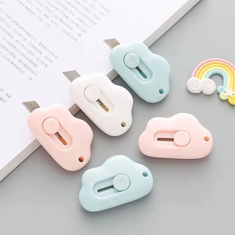 1-4pcs Cute Cloud Mini Portable Small Art Knife, Delivery Open Box Office Paper Cutting Art Knife
