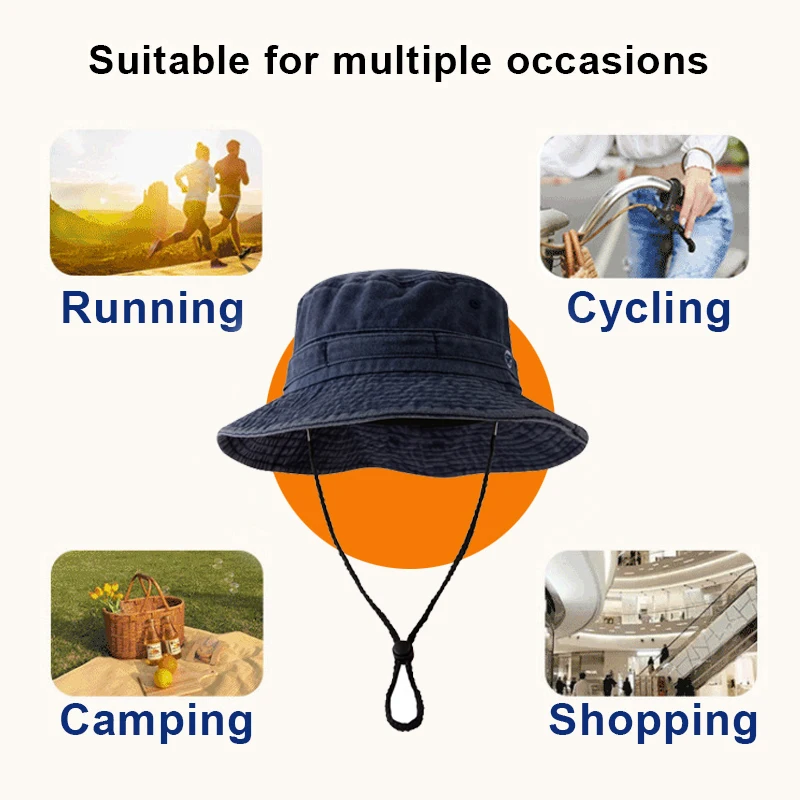 Fashion Women Men Solid Vintag Bucket Hat Panama Fisherman Cap Hat for Fishing Riding Climbing Picnic