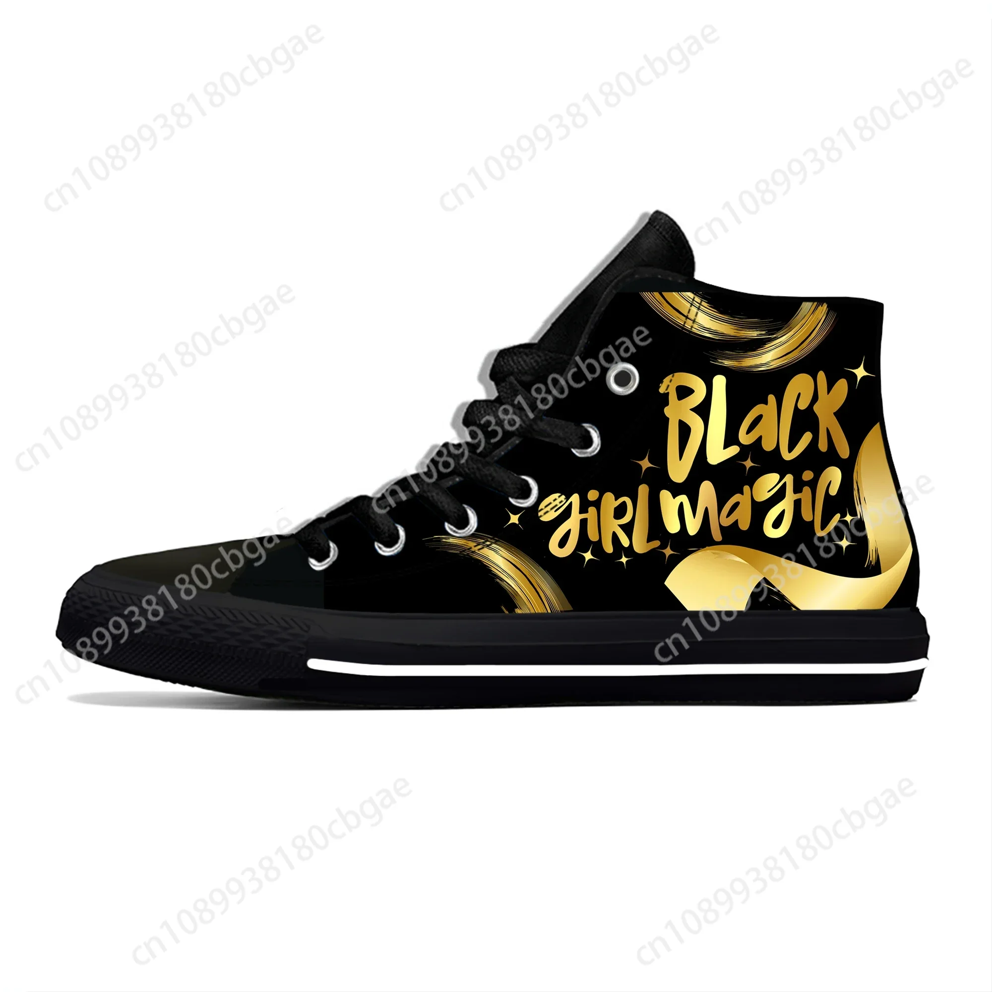 Black Girl Magic High Top Sneakers Mens Womens Teenager Casual Shoes Canvas Running Shoes Cosplay 3D Print Lightweight shoe