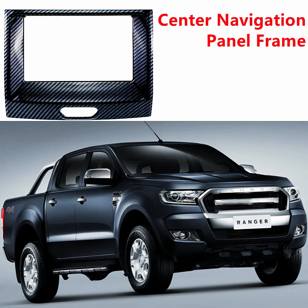 

Carbon Fiber Car Center Navigation Panel Frame Cover for Ford Ranger Everest Endeavour 2015 - 2020 Decoration Accessories