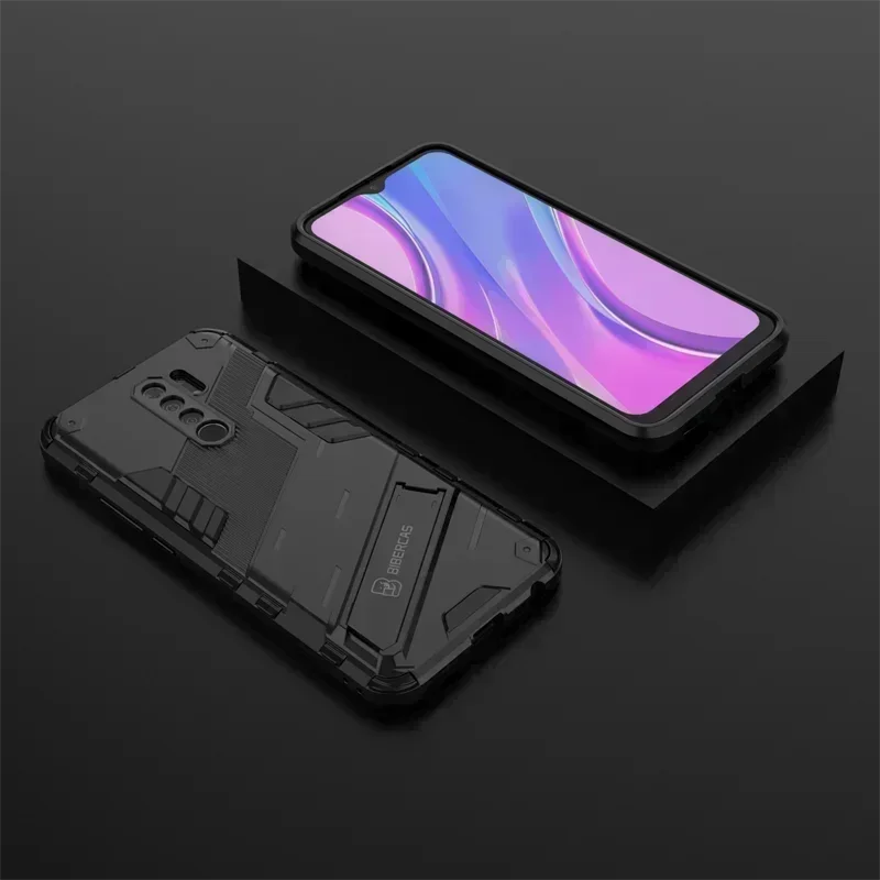 Per Xiaomi Redmi 9 9A 9C custodia con cavalletto armatura custodia per telefono per Redmi 9 Prime 9 Power Cover posteriore con supporto magnetico antiurto