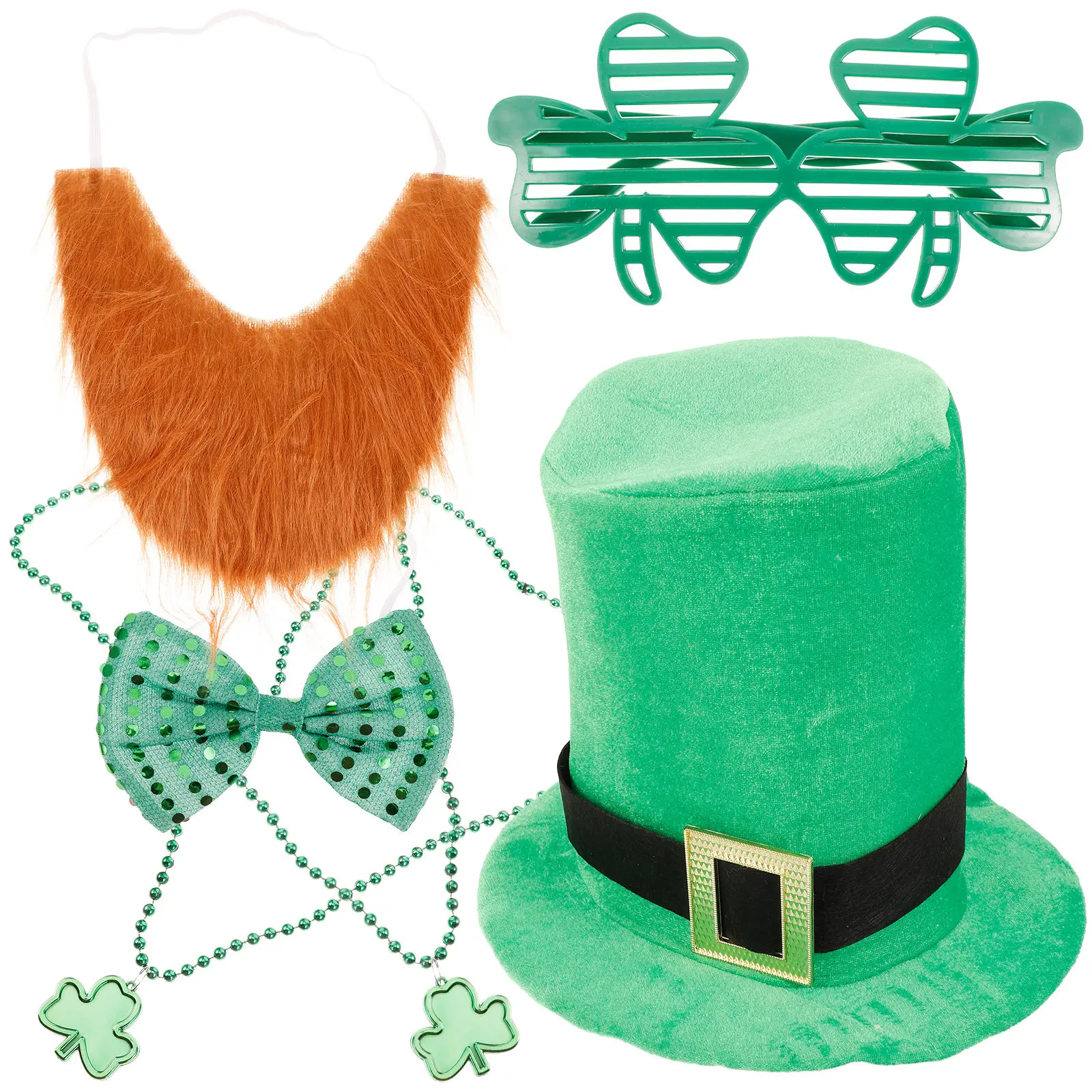 

Набор ирландских праздничных украшений для Дня Святого Патрика: костюм, борода, галстук-бабочка, шляпа, реквизит для фотосессий, праздничные принадлежности для вечеринок