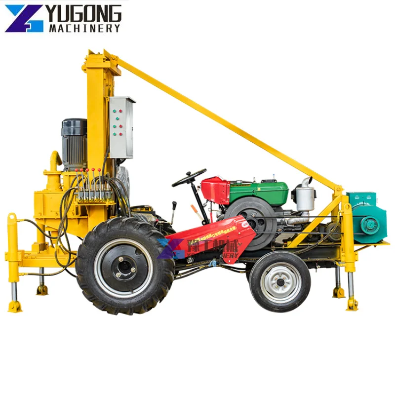 100 Meter Hydraulic Portable Diesel Engine Track-type Water Well Drilling Rig Mounted Water Well Drilling Rig Machine