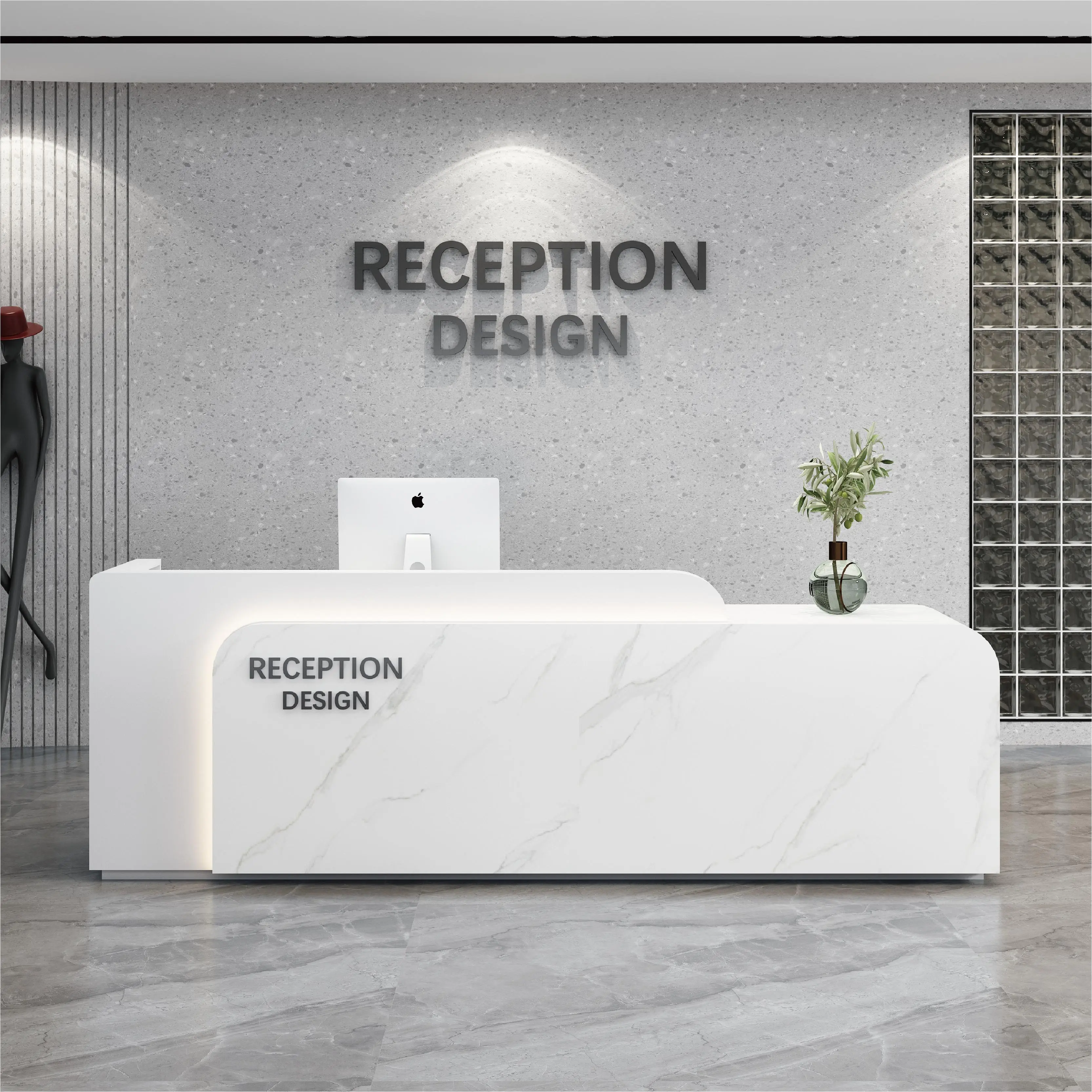 Checkout page Clothing shop Hair salon Curved modern simple front desk Company front desk