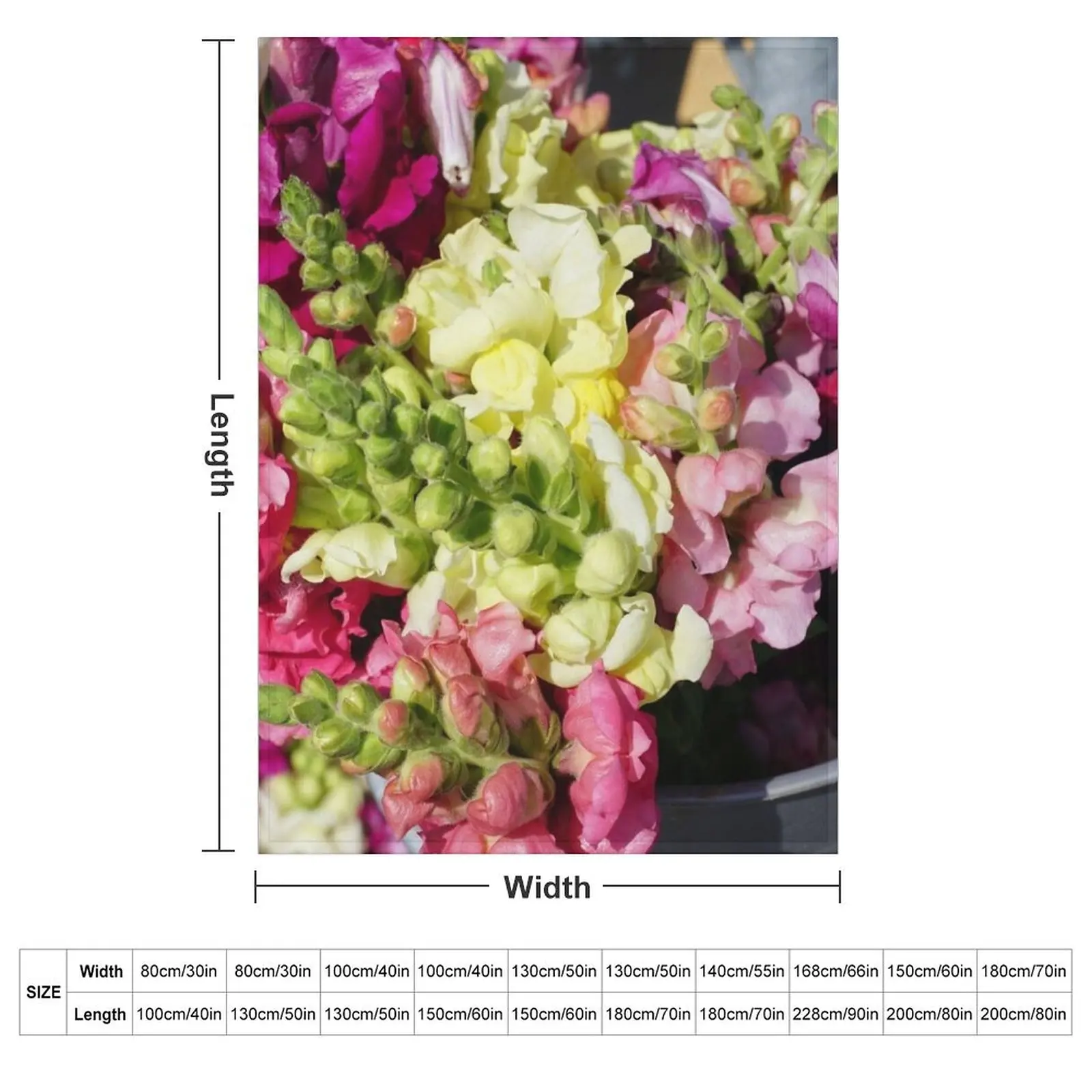 Snapdragons flowers Throw Blanket Luxury Thicken Soft Plaid Sleeping Bag Designers Blankets