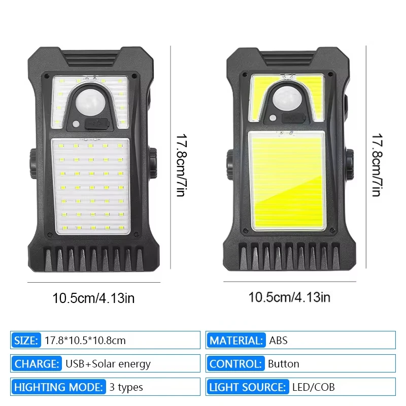 ไฟโซลาร์แบบหนีบสำหรับภายนอกอาคาร ไฟสวนโซลาร์ LED กันน้ำ พร้อมเซ็นเซอร์ตรวจจับความเคลื่อนไหว ใช้สำหรับตั้งแคมป์ ไฟรั้ว ไฟถนน ไฟตกแต่งผนัง