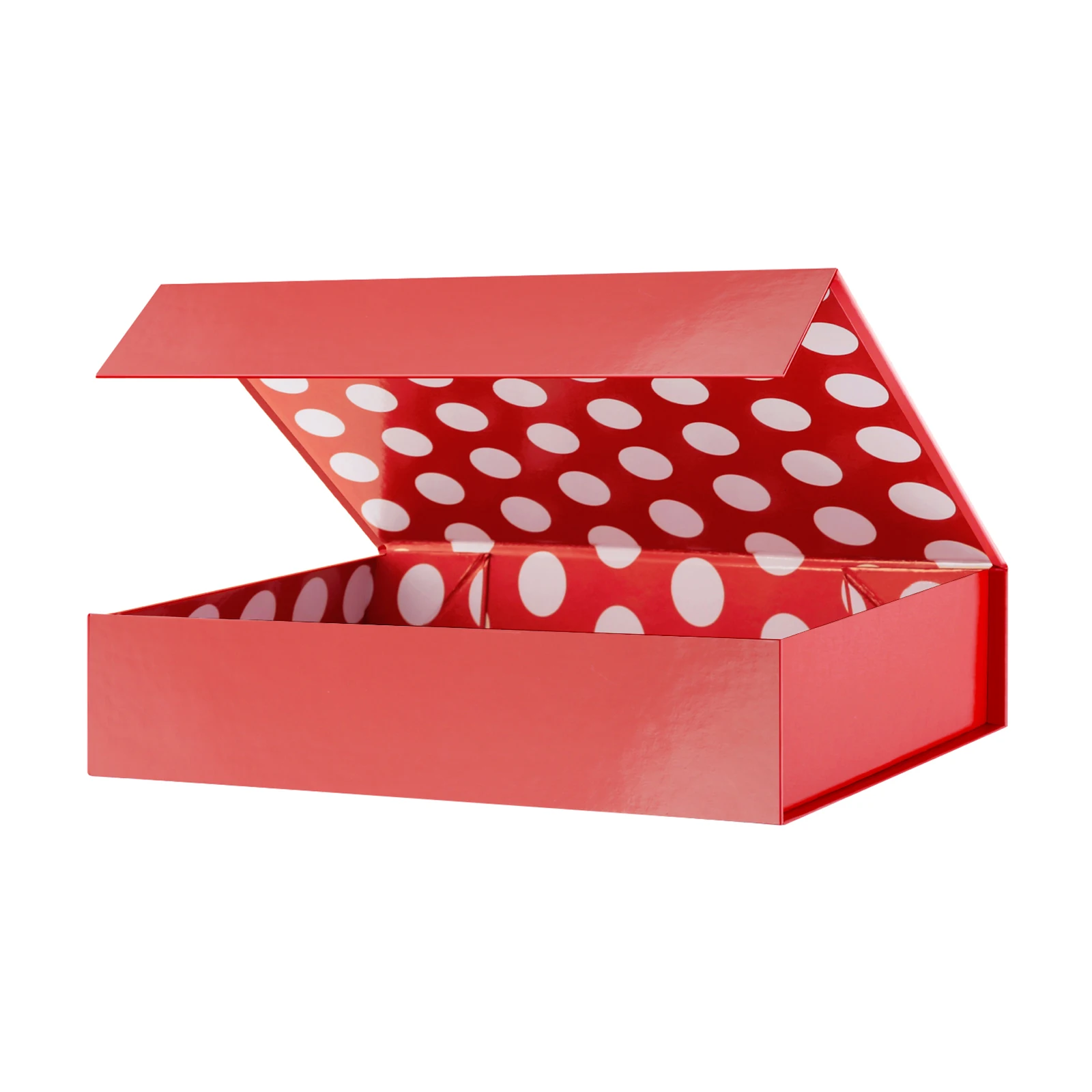 Gift Box 11x7.8x2.3 Inches, Gift Box with Lid for Presents, Red Magnetic Closure Gift Box, Shirt Gift Box for Clothes