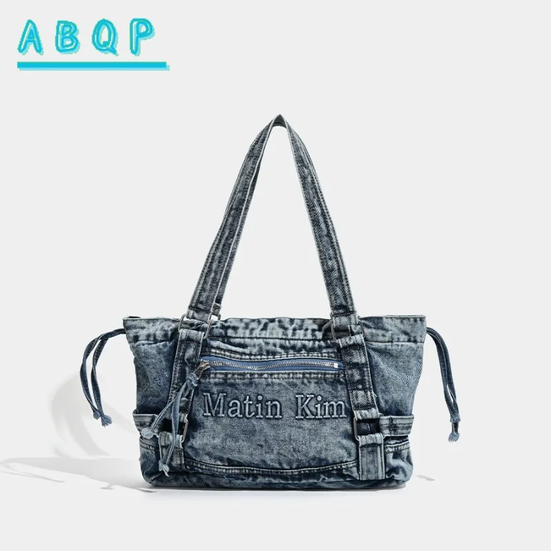 

Shoulder Bag Denim 2025 New Retro Washable Crescent Bag Underarm Tote Handbag Large Capacity Simple