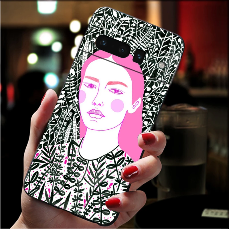 

Phone Case For Google Pixel 10 9 Pro XL 9A 8 7 6 Pro Pixel 8A 7A 6A Pixel 8 7 6 5 Art jaguar Flower Women Korean Dream