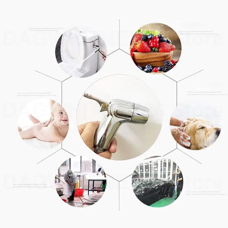 protable Handheld Toilet Bidet Faucet Sprayer ABS Shower Head Spray Gun water hose holder Tap set kit bathroom Self Cleaning U26