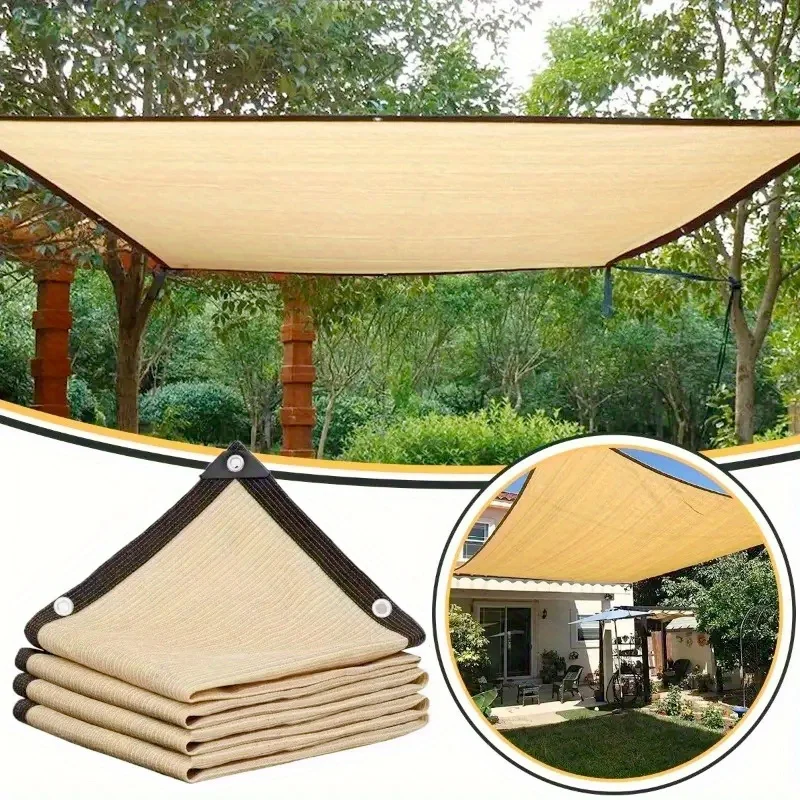 Sun Shade Cloth for Garden Sunblock Mesh Net Canopy Cover Unti-UV Awning Anti Heat with Grommets Backyard Supplies