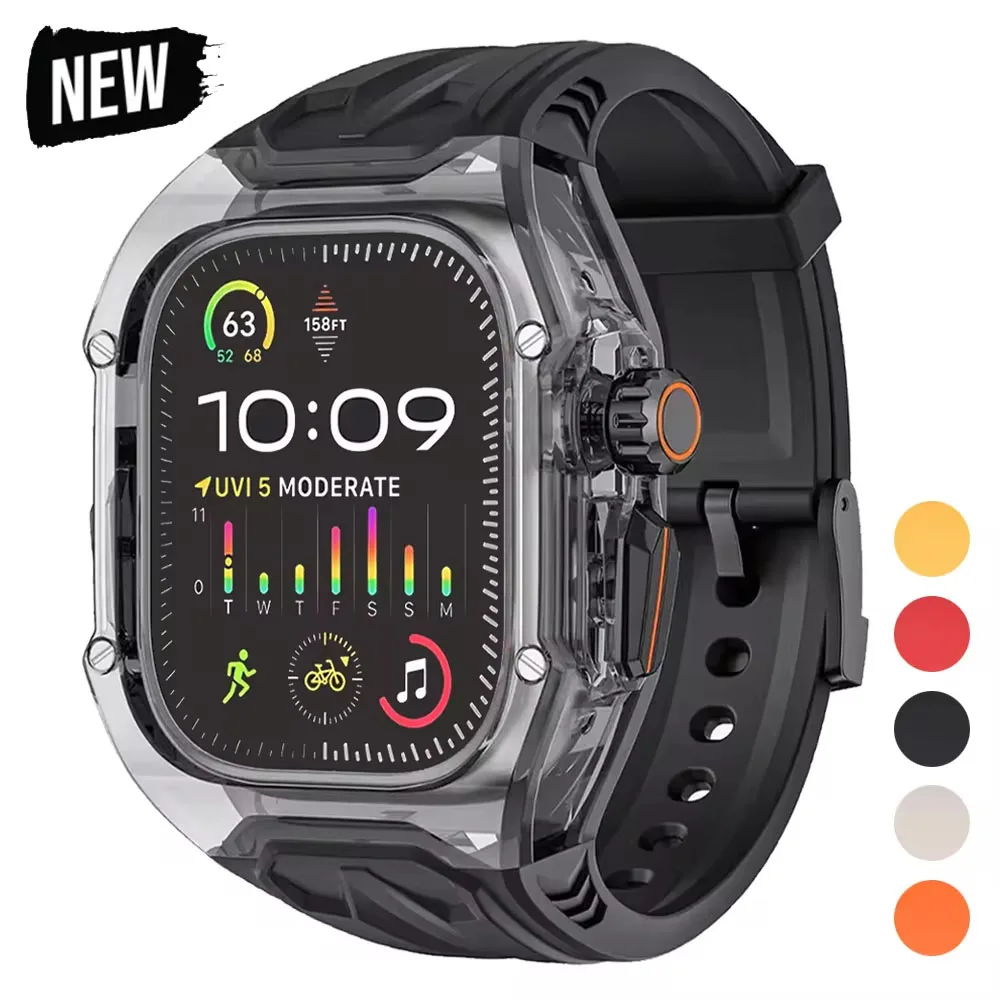 

Прозрачный комплект модификации для Apple Watch Ultra11 10 9 8 7 49 мм 44 мм 45 мм 46 мм ремешок + чехол для iWatch Series 6 Band Refit Mod
