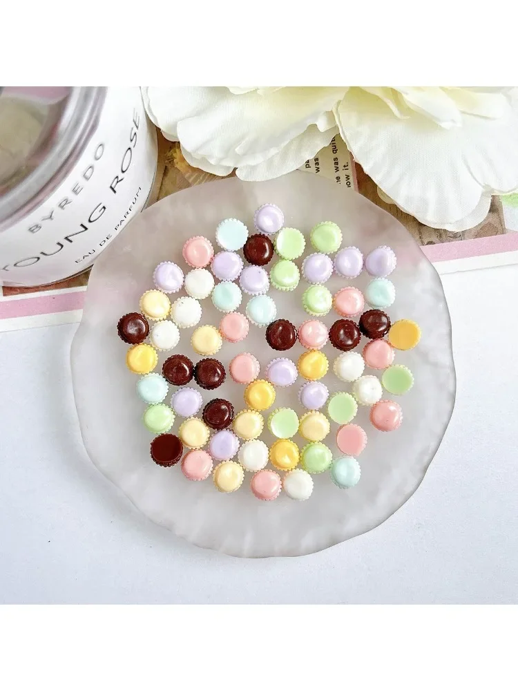 100 pièces 3D Mini Macaron breloques pour ongles-décor de dessert en résine douce pour manucure Kawaii