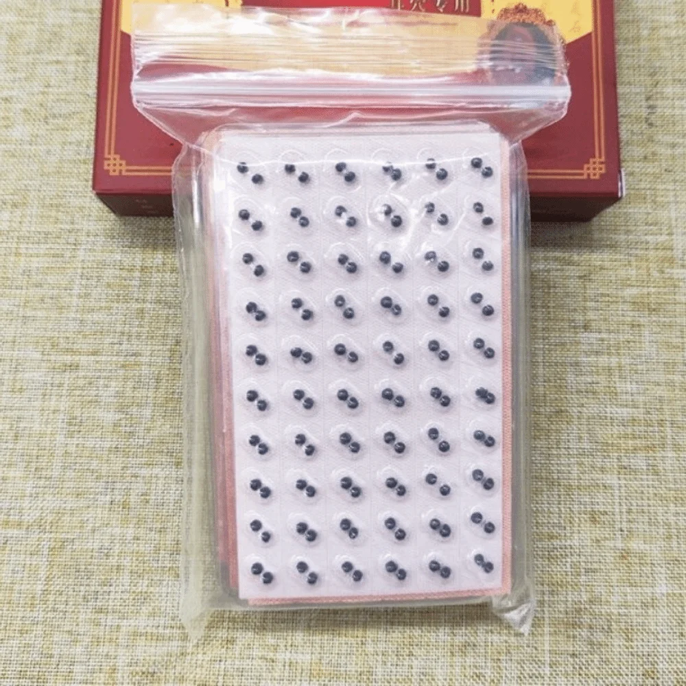600Pcs Magnetic Beads Cowherb Seed Ear Stickers Plated Seeds Bean Seeds Ear Point Stickers Stress Relief Support Sleep