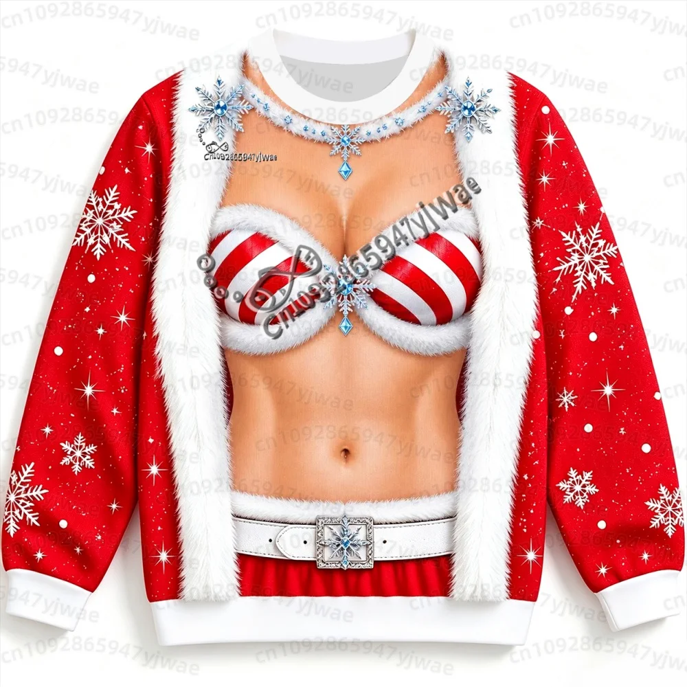 2026 Winter Damen Herren Lustiges Hässliches Weihnachts-Sweatshirt mit Rundhalsausschnitt, Neuartiges Feiertags-Sweatshirt, Weihnachtsparty-Outfit Damen Hoodies – Detail 10
