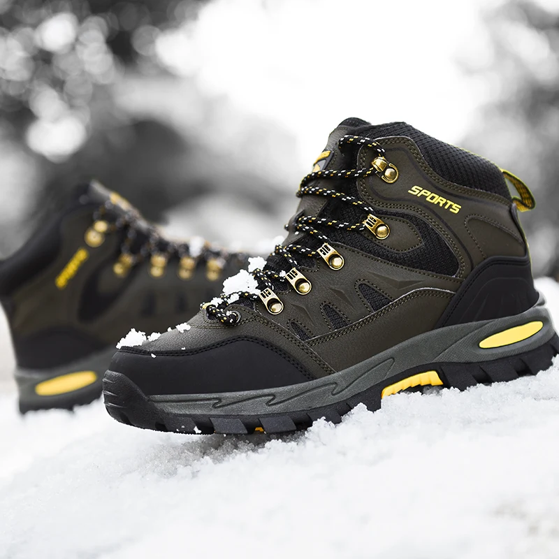 

Походная обувь, мужские зимние ботинки, зимние женские ботильоны на меху, уличная обувь для кемпинга, предотвращающая столкновения, альпинистские треккинговые кроссовки