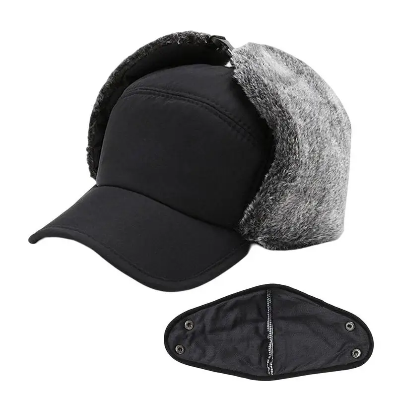 

Winter ThermalHats For Men Ear Protection Face Windproof Cover Thicken Lei Feng Couple Earmuffs Hat