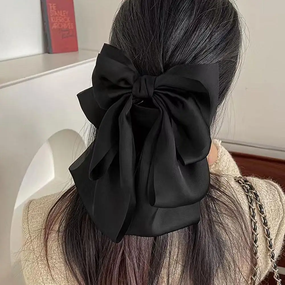 Coreano Tamanho Grande Bow Clip de Cabelo para Mulheres, Claw Clamp, High Barrettes, Acessórios, Headwear para Meninas, Rabo de Cavalo, E7C1, Hot