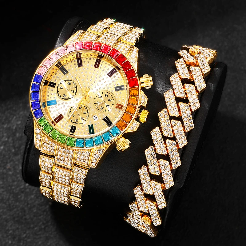 Diamond Women\'s Watches Gold Watch Ladies Wrist Watches Luxury Brand Rhinestone Women Bracelet Set Watches Female Relogio