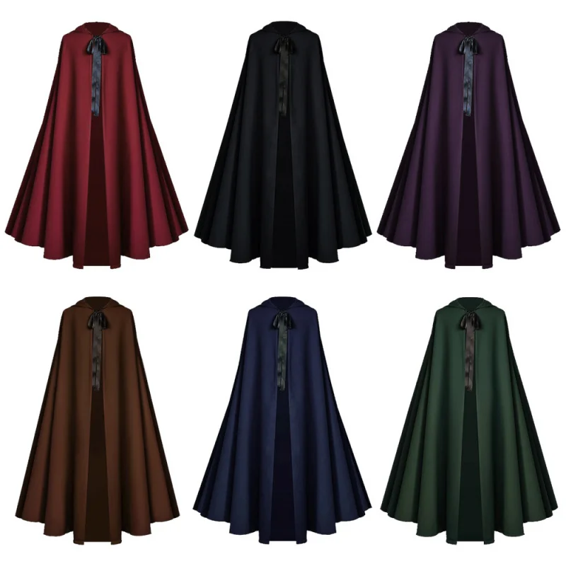 

New Medieval Grim Reaper Cosplay Shawl Cloak For Adult Men'S And Women'S Halloween Costume Grinch Stage Performance Wednesday