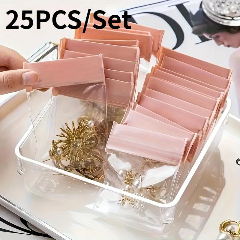 25PCS/Set Jewelry Storage Bag - Portable and Durable, Suitable for Earrings, Rings, Necklaces, Bracelets | Sealed Zipper