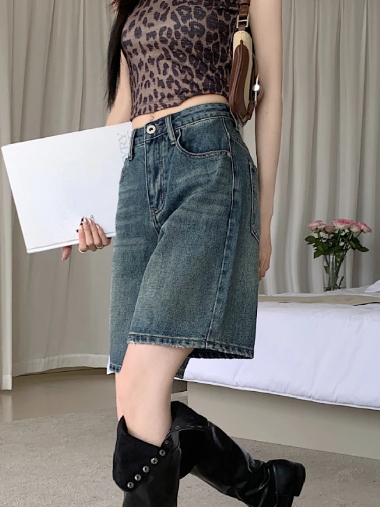 Casual Chic High Waist Wide Leg Pants Women Fashion Designer Thin Loose Cowboy Pant Female Aesthetic Retro Wash Natural Cowboy