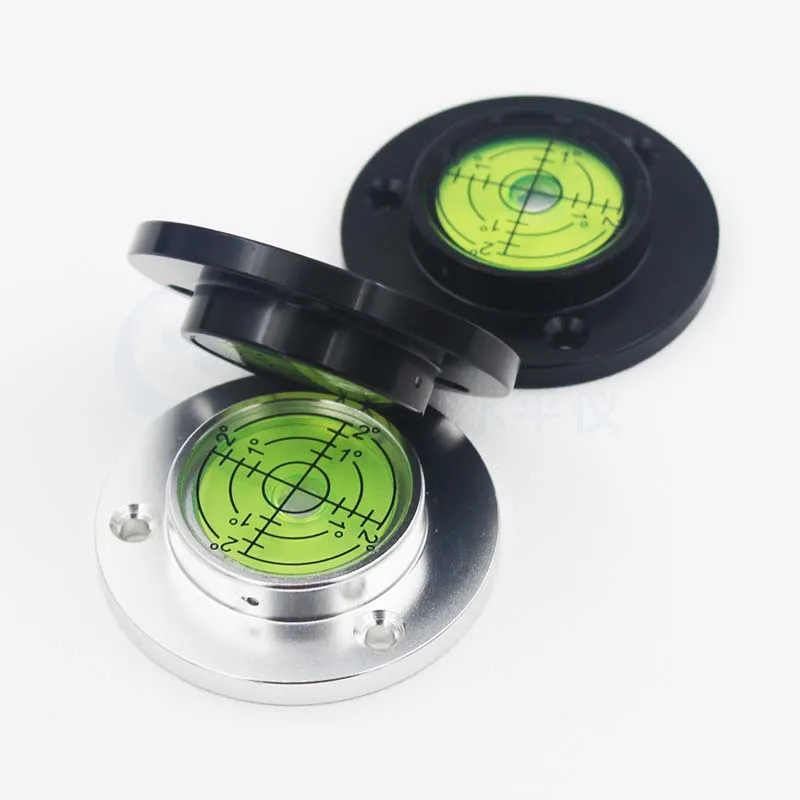 Metal Flange Circular Bubble Level Dia 40mm to 60mm with Mounting Hole Leveling Blister Bead for Operating Platform Machinery