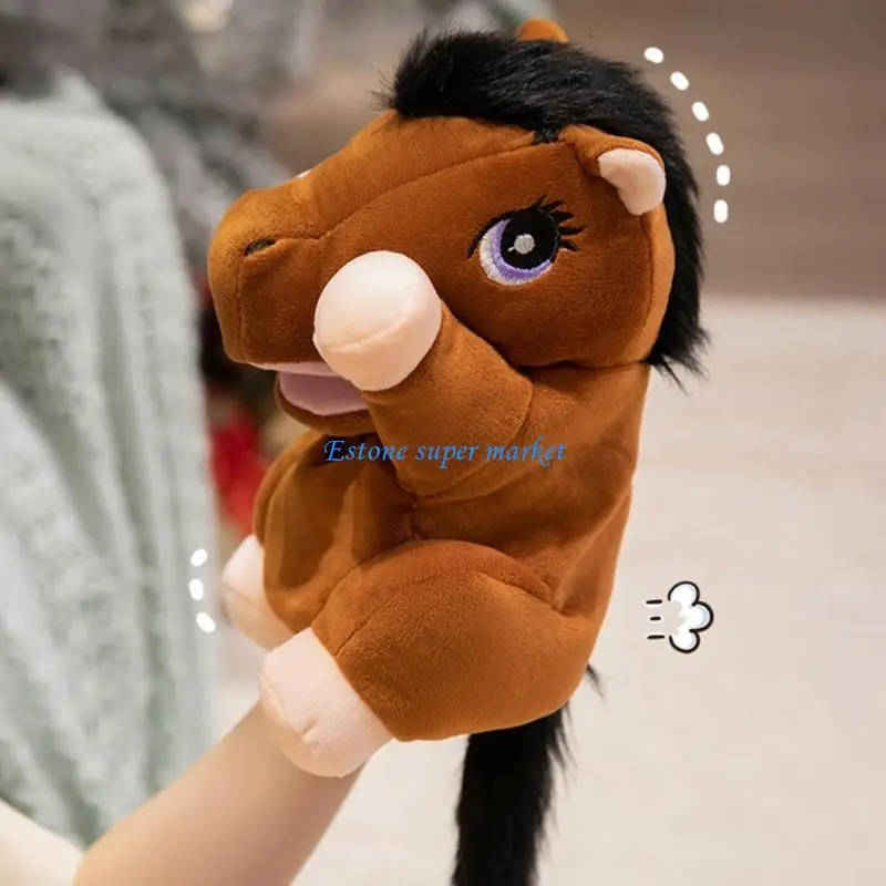 

090B Horse Stuffed Animal Hand Puppet Soft Plush Toy Pretend Play Christmas Gift