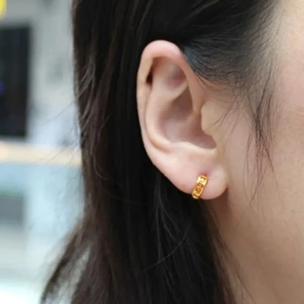 Copper Temperament Retro Geometric Clip Earrings,  Simple and Fashionable Women's Earrings, Simple Geometric Pattern Earrings image 3