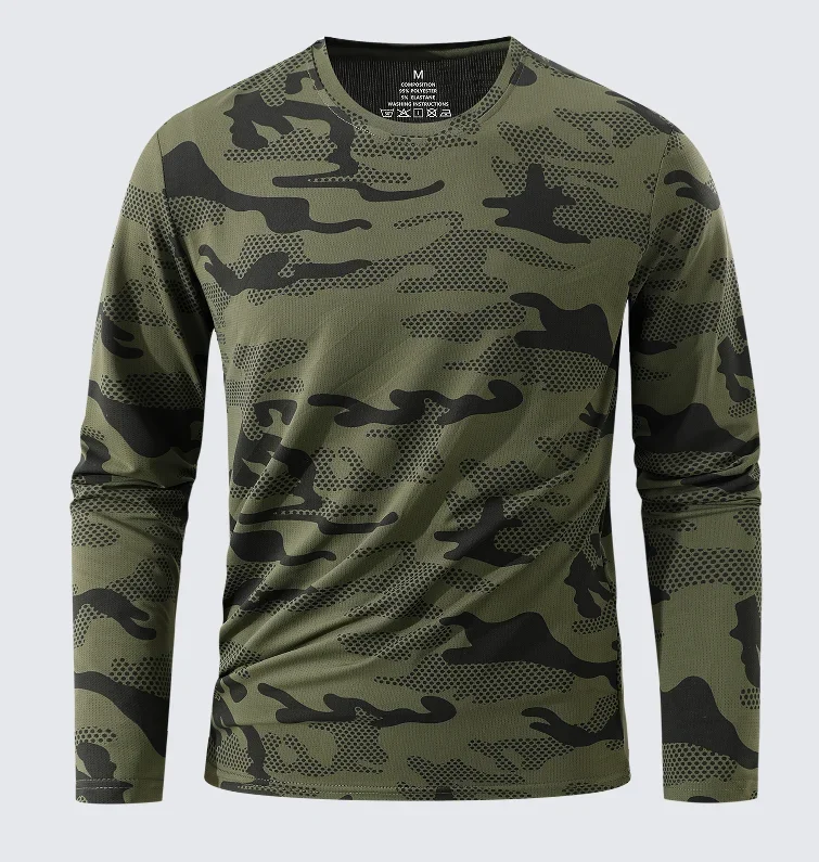 Tarnmuster bedruckte Herren-T-Shirts, Sommer, lässiges Herren-Oberteil, Laufen, Fitness, Herren-Langarmshirt, Outdoor-Mode, Herren-Sport-T-Shirt – Detail 8