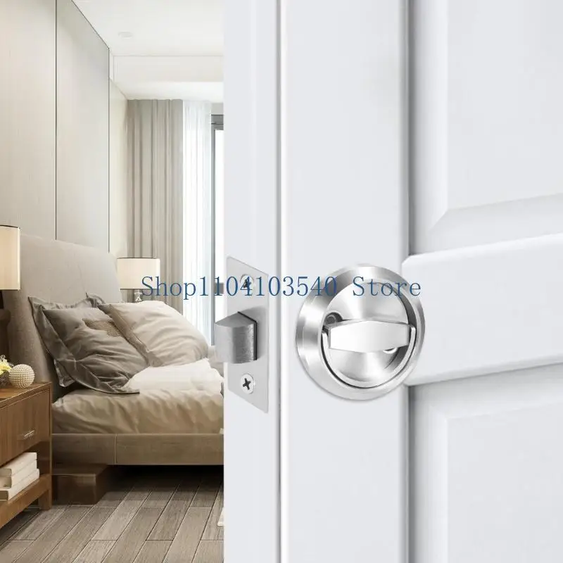 02DC Sliding Door Pull Lock with Round Steel Recessed Handle Design