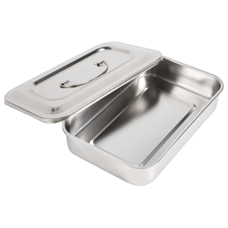 

Stainless Steel Container Organizer Box Instrument Tray To Storage Box With Lid Tools Cans - 9 Inch