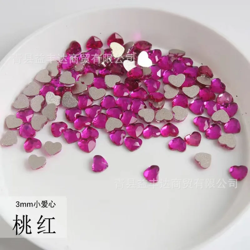 3mm Heart-shaped Rhinestone Loose Beads for Diy Crafts, Beauty & Decoration - 10 Bags s