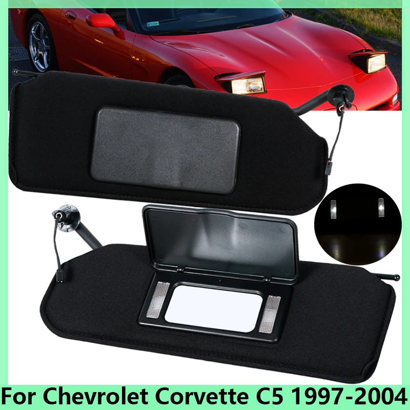 10442033 10442034 For Chevrolet Corvette C5 1997-2004 Car Interior Roof Sun Visor Sunshield  Sunshade With Light Makeup Mirror