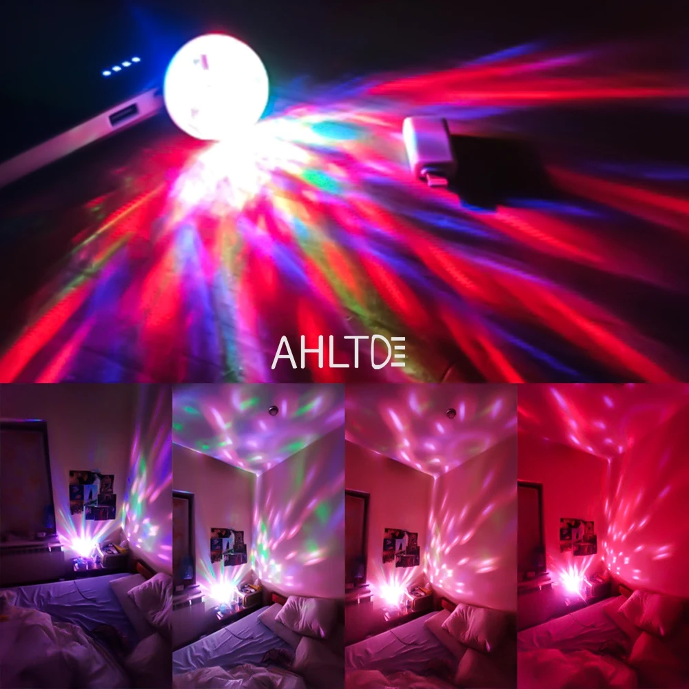 Samochodowe oświetlenie otoczenia LED USB DJ RGB Mini kolorowa dekoracja Muzyka Dźwięk Wakacje Impreza Karaoke USB-C IOS Mushroom auto Welcome Lamp