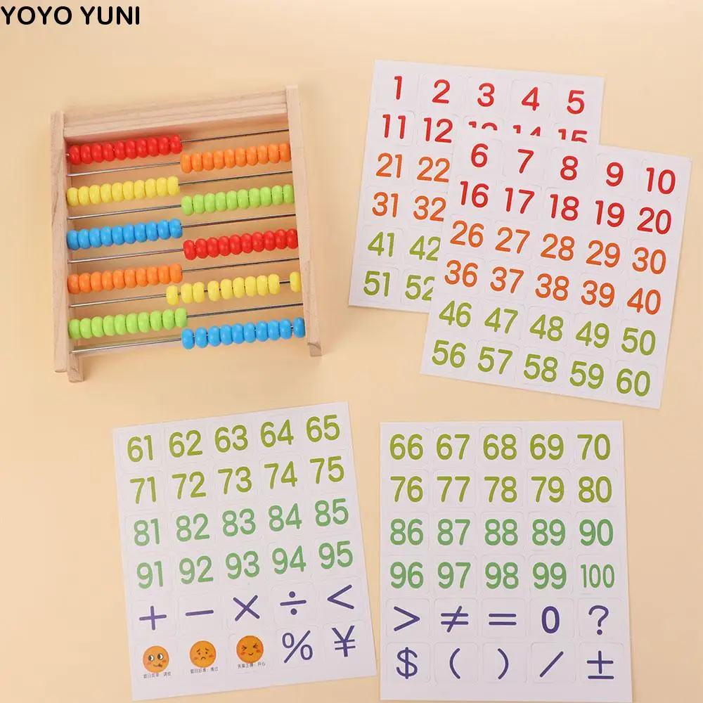 

Calculating Beads Wooden Educational Counting Toy Wooden Counting Number Arithmetic Abacus Montessori Colorful Beads