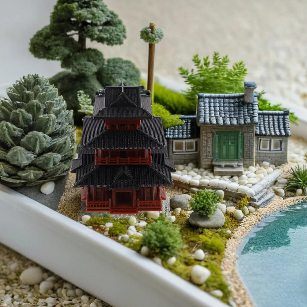 

Tank Landscape Miniature Twin Towers Suspended Building Rockery Decor For Desk Office Zen Garden Bonsai Decoration