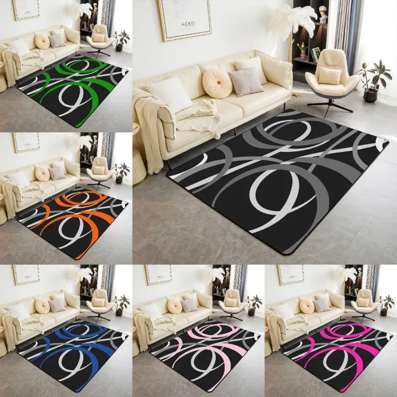 

Modern Artistic Geometric Circle Rug Colorful Multicolor Rings Carpet Mat for Living Room Home Decoration Non-Slip Design