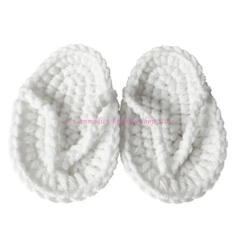 

85AE Newborn Photography Shoes Handmade Slippers Mini Crochet Baby Little Shoes