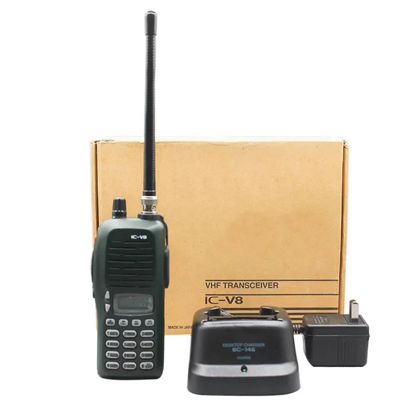 Original ICOMIC-V8 VHF Transceiver 5.5W VHF Radio Portable Walkie Talkie with 1650Mah NiMH 2 Way Radio Battery Pack