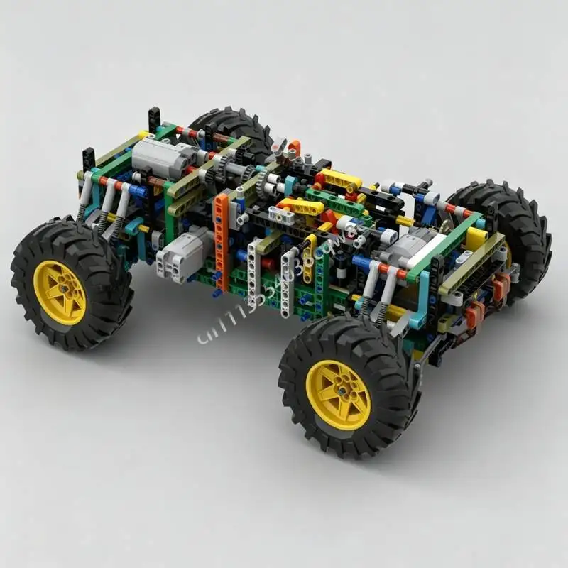 1154PCS RC 4 Speed All Wheel Drive Steering Car Model DIY Custom Puzzle Building Blocks Creative Assembly Educational Toy Gift