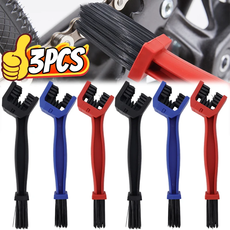 

1/3Pcs Motorcycle Chain Cleaner Brush 3 Sided Cycling Bike Crankset Gear Grunge Cleaning Tool Moto Maintenance Washer Scrubber