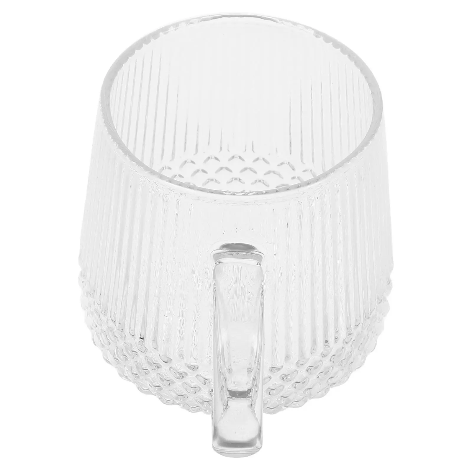 

Glass Coffee Cup with Handle Single Layer Lightweight Drinking Glass for Home Kitchen Use Coffee Mugs Vintage Glassware Reusable