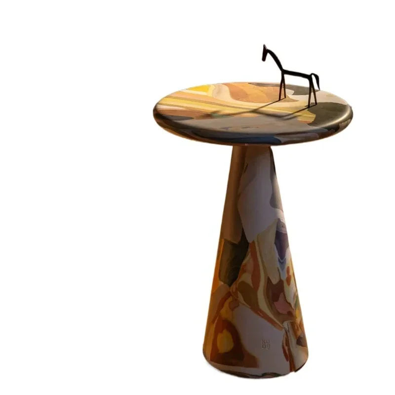

Hand Painted Furnace Oil Painting Painted Table, Creative Graffiti Dining Table, Dutch Dopamine Fiberglass, Small Coffee Table